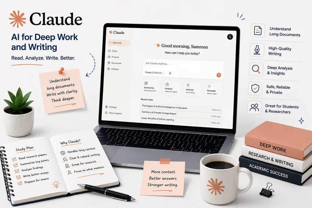 Claude AI writing and research assistant for students