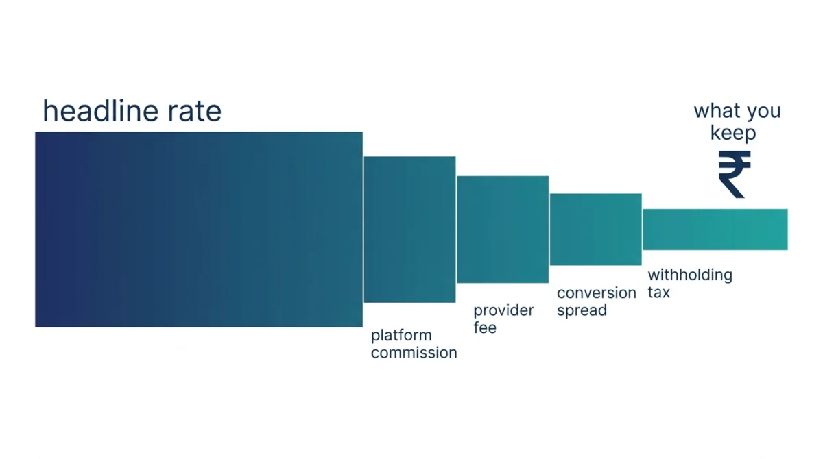 Four cost layers between a freelance rate and what a Pakistani freelancer actually keeps